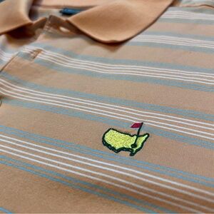 Masters Collection Men's Size L Orange Striped Masters Polo Shirt